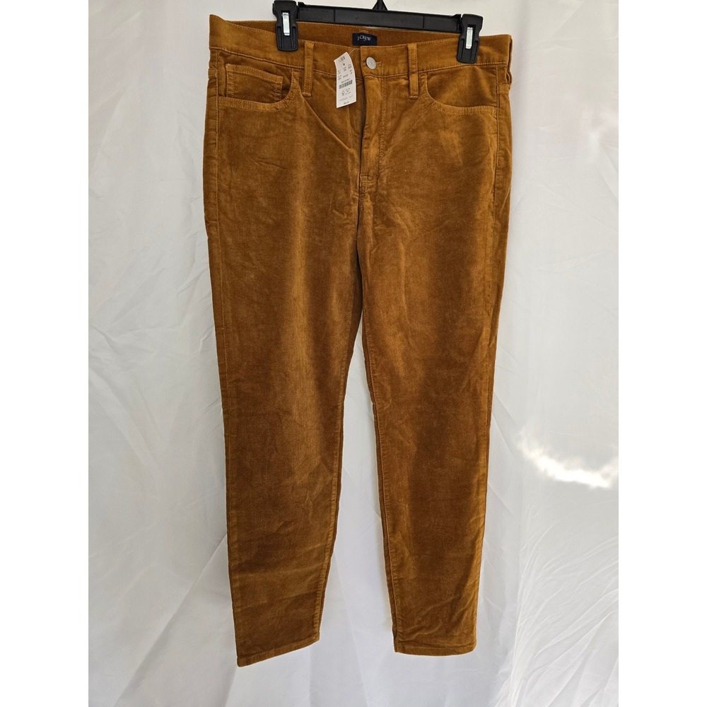 J. Crew Mens Corduroy Pants Size 30 Brown Straight Fit Casual Trousers NWOT